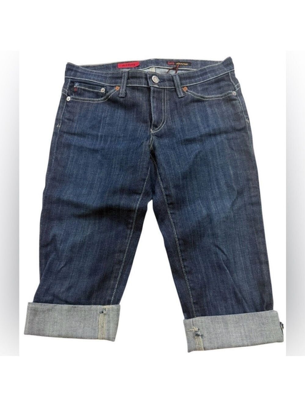 AG Adriano Goldschmied Liberty Bermuda Shorts Sz27 Cuffed Denim